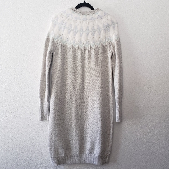 Ann Taylor Fair Isle Grey Sweater Dress Medium - Picture 7 of 11
